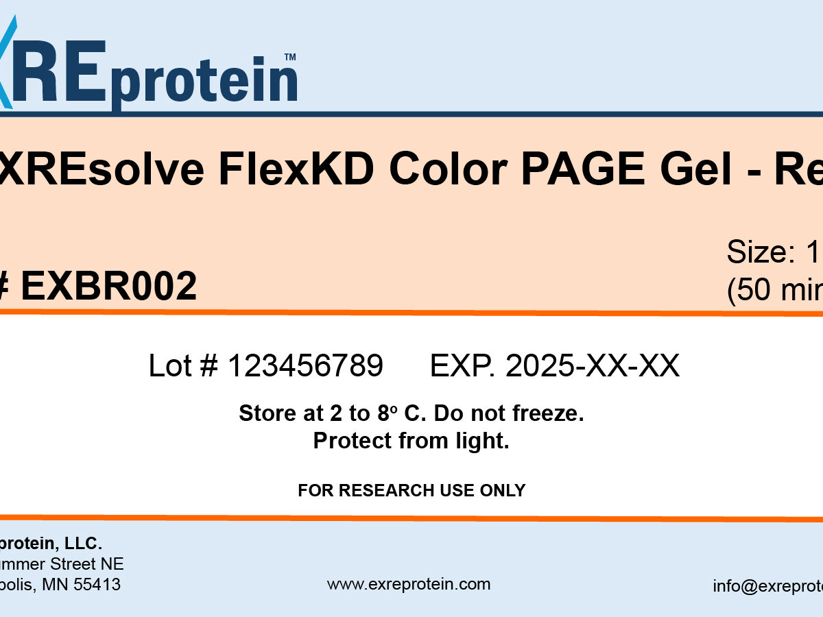 Product label for EXREsolve FlexKD Color PAGE Gel (red)